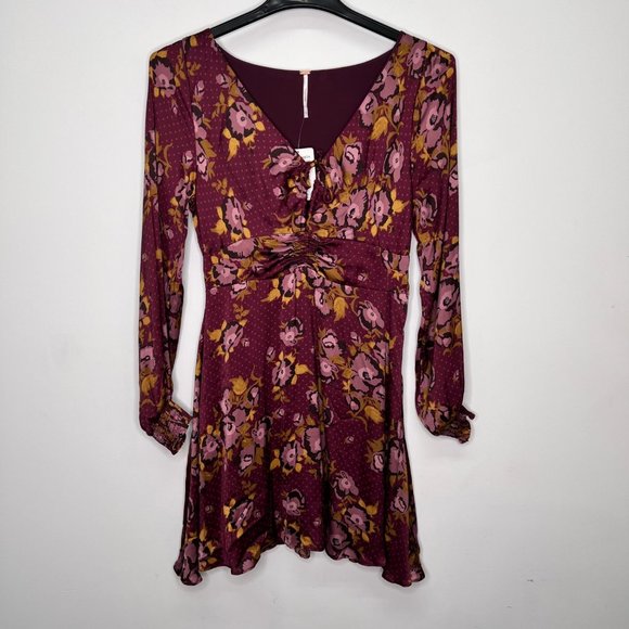 Free People Women's Dress 12 Morning Light Mini Floral Dress Purple 12 - Picture 1 of 9